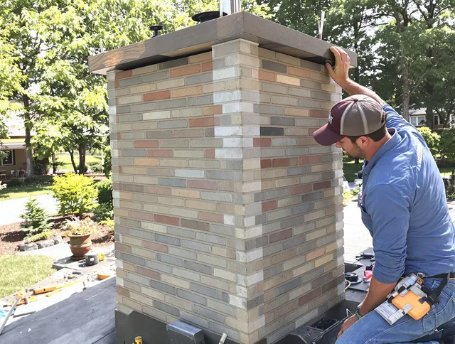 San Dimas Chimney Sweep completing a modern chimney remodel in San Dimas, CA