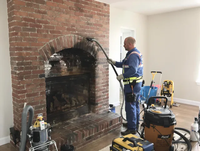 San Dimas Chimney Sweep expert performing detailed chimney sweep in San Dimas, CA