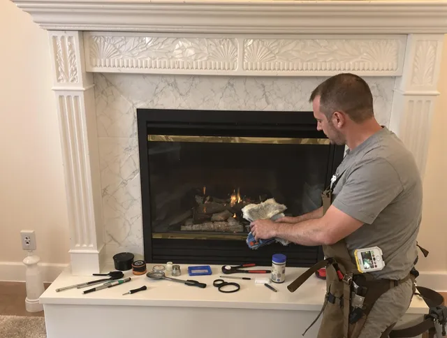 San Dimas Chimney Sweep performing fireplace maintenance in San Dimas, CA
